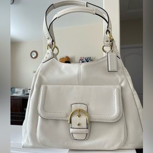 COACH Campbell Ivory Leather Hobo Bag